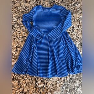 Primary‎ Girls Dress Size 10 Blue Striped Dress 100% Cotton